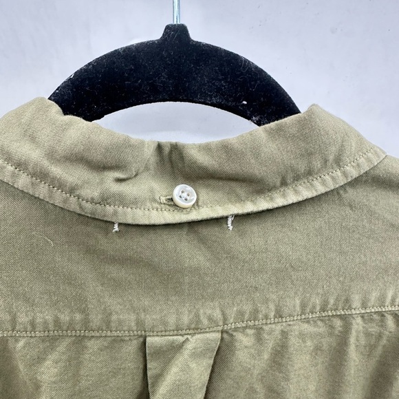 ALEX MILL organic cotton miliary green button long sleeve boho grunge blouse XL - Picture 13 of 15